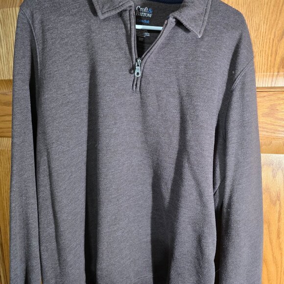Croft & Barrow Pullover Sweater 1/4 Zip Extra Soft L [Brown[ - Picture 2 of 2